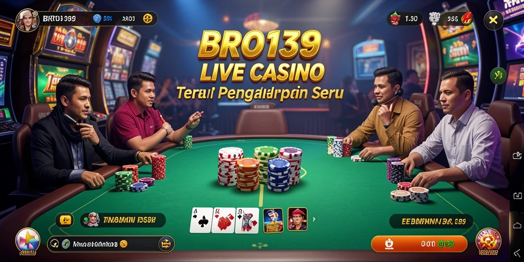 Screenshot BRO138 menampilkan dealer langsung dan interaksi pemain.