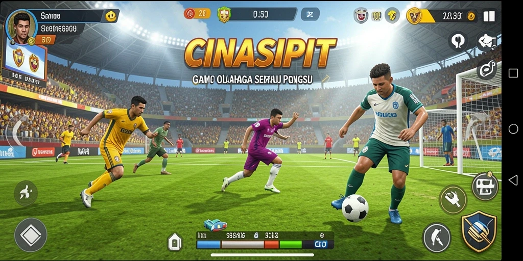 Screenshot gameplay CINASIPIT menampilkan aksi seru olahraga.