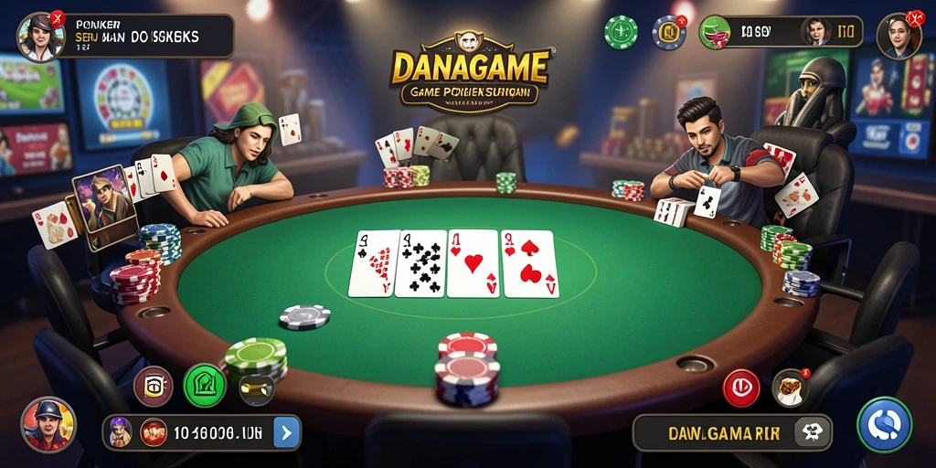 Tampilan gameplay Poker yang menarik dan penuh strategi.