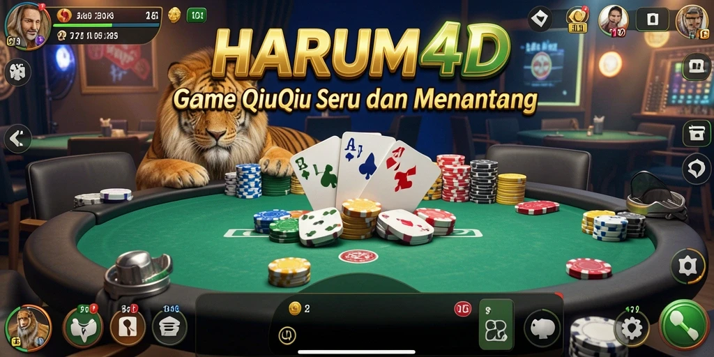 Gameplay seru dari HARUM4D yang menampilkan kartu QiuQiu.