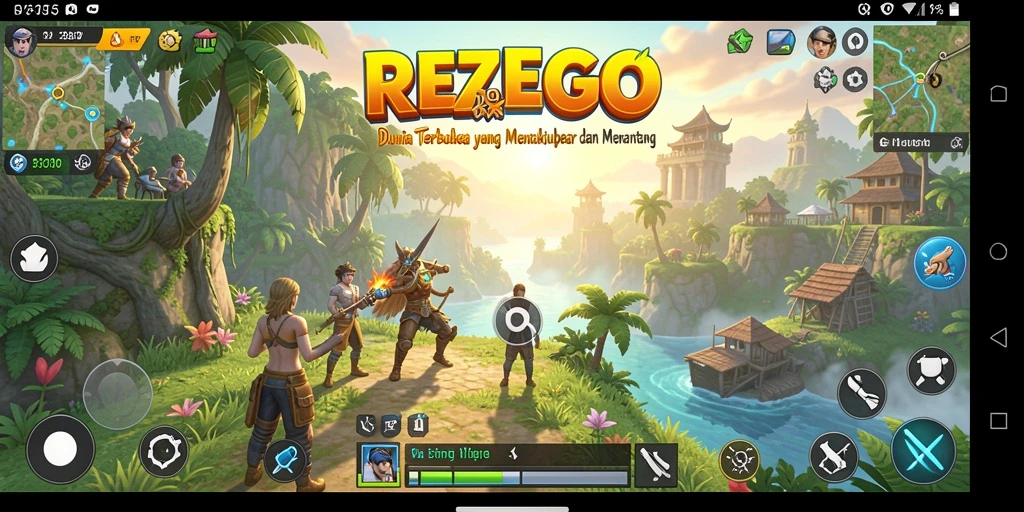 Tampilan gameplay yang menakjubkan dalam dunia terbuka REZEGO.