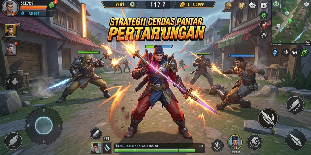 Screenshot gameplay SEE789 yang menampilkan pertarungan strategi yang intens.